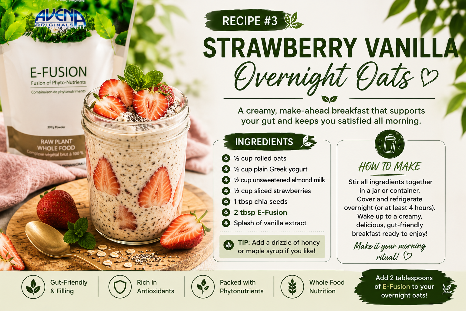Strawberry Vanilla - Overnight Oats